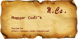 Magyar Csák névjegykártya